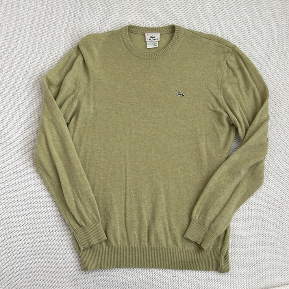 Lacoste Wool Pullover Sweater Green Size Large